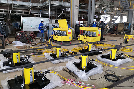 钻井平台模块同步顶升称重